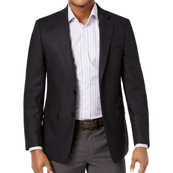 Calvin Klein Mens Mabry Sport Two Button Blazer Jacket, Grey, 44