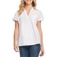 thumbnail image 1 of DKNY Womens Linen Button Up Shirt, Off-White, X-Large, 1 of 3