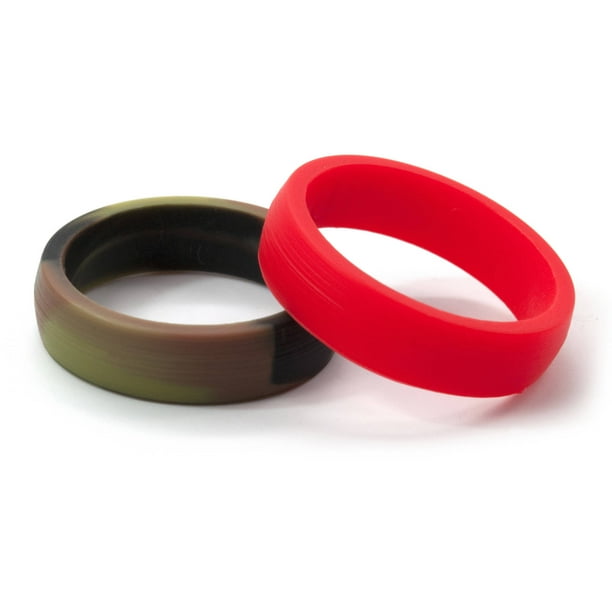 Climb 6mm Hr Camo And Red Silicone Rings 2 Pack Walmart Com Walmart Com