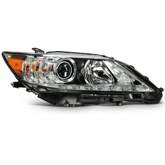 ECCPP Right Side Headlight Assembly Fit with 2013-2015 for ES350 ES300h Headlight Black Housing Amber Reflector OE:8110533B30 (Bulbs Not include)