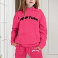thumbnail image 2 of Stylish Girls Outfits and Sets Long Sleeve Solid Warm Hoodie Pullover Tops with Pants Kids Casual Wear Sweat Suit, 2 of 4
