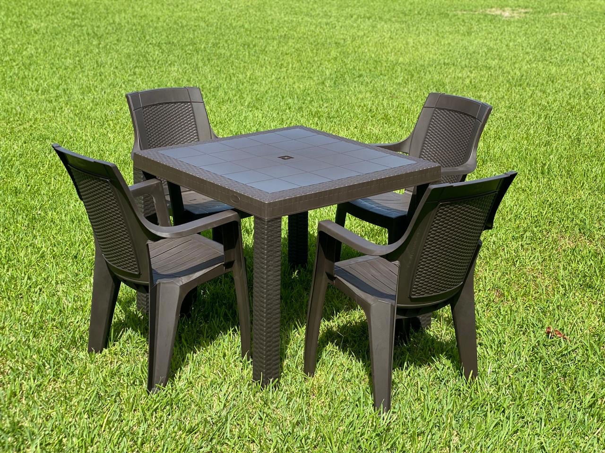Sanchia Eterna Rattan Square Table Color Brown for Adults, Outdoors