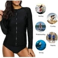 thumbnail image 7 of Charmo Rashguard Swimwear for Women Long Sleeve UV Protection Swimsuits Tops, 7 of 7