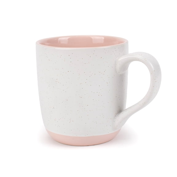 Elanze Designs Typewriter Speckled Pink 13 ounce Ceramic Coffee Mugs Set of 4