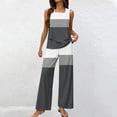 thumbnail image 2 of GILIGEGE 2 Piece Sets for Women Summer 2 Piece Sets for Women Summer Outfits Sleeveless Sets Square Neck Tops Wide Leg Crop Pants Vacation Outfits Summer Beach Vacation Outfits Lounge Tracksuits, 2 of 4