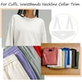 thumbnail image 6 of 3Pcs 37.4 Inch Long White Stretch Rib Knit Collar Trim Fabric 1.2x1.4 Inch Wide Wistbands Neckline Collar Trim Polyester & Spandex Ribbing Fabric for Man Women Sweatshirt DIY Sewing, 6 of 9