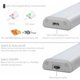 thumbnail image 5 of Luz LED, inalámbrica, recargable por USB, magnética, sensor de movimiento, 2 modos de iluminación, portátil. Luces de armario Luces de emergencia portátiles Luces nocturnas para niños Luces de, 5 of 5