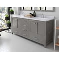 thumbnail image 2 of Caroline Avenue 72" Double Bath Vanity in Gray with White Quartz Top and Square Sinks, 2 of 4