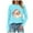 Sky Blue, variant on larppty Christmas Shirt for Women Novelty Pink Santa Xmas Graphic Long Sleeve Holiday Pullover Tops (Light Gray, XL)