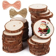 EASTIN Wooden Christmas Ornaments,33 Pcs Christmas Crafts for Kids,5 Styles  DIY Christmas Ornaments Kit with 33 Strings and 30 Bells,Unfinished Wood  Slice for Hanging Holiday Decoration 