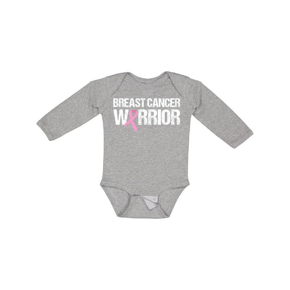 Inktastic Breast Cancer Warrior Boys or Girls Long Sleeve Baby Bodysuit