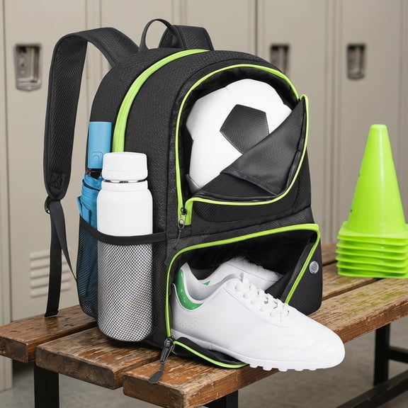 Soccer Backpack,Soccer Bag with Ball Holder, Water resistant Sport Equipment Bags Fit Basketball Volleyball Football