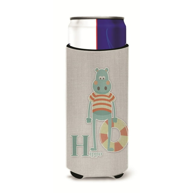 ""Caroline'S Treasures Alfabeto H Para Hipopótamo Michelob Ultra Hugger Para Latas Slim Slim Can Multicolor""