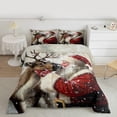 thumbnail image 2 of Homewish Retro Danta Claus Bedding Comforter Set,Brown Christmas Reindeer Twin Comforter Sets,Merry Xmas Bedding Set For Men Women,Ultra Soft Home Decor Reversible,2pcs, 2 of 8