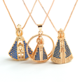 thumbnail image 1 of Collar con colgante de circonitas microincrustadas de doble cara bañado en cobre de 18 quilates, 1 of 5