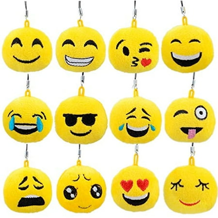 12 PCs Filled Easter Eggs with Plush Emoji, 2.25â€ Bright Colorful Easter Eggs Prefilled with Variety Plush Emoji