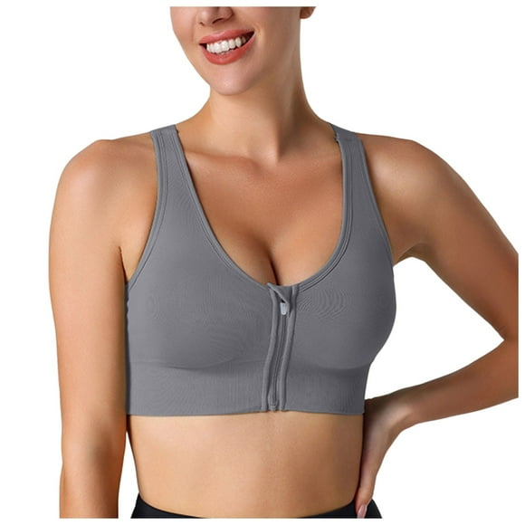 Gubotare Sport Bras for Women High Support Padded Sports Bras for Women: Support Strappy Adjustable Straps Cross Back Sport Bra Pack for Workout Yoga Running Gym (Grey,L)