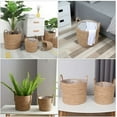thumbnail image 6 of Woven Flower Basket Topboutique Straw Weaving Plant Basket Plant Container Organizer Laundry Bag Plant Pot Planter Basket Flower Pots Cover Garden Plant Containers with Plastic Liner and Handle,9.8in, 6 of 7