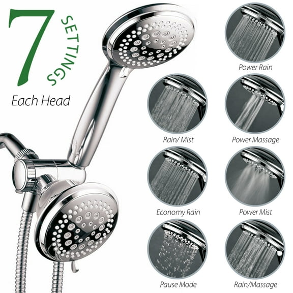 HotelSpa 36 Setting Luxury 3 Way Shower Combo with 4 Inch Shower Heads 1436
