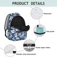thumbnail image 4 of Blue and White Tie Dye Pattern Backpack for School, Cute School Bag with Adjustable Shoulder Straps and Padded Back, 15.3"x11"x7.1", 4 of 5