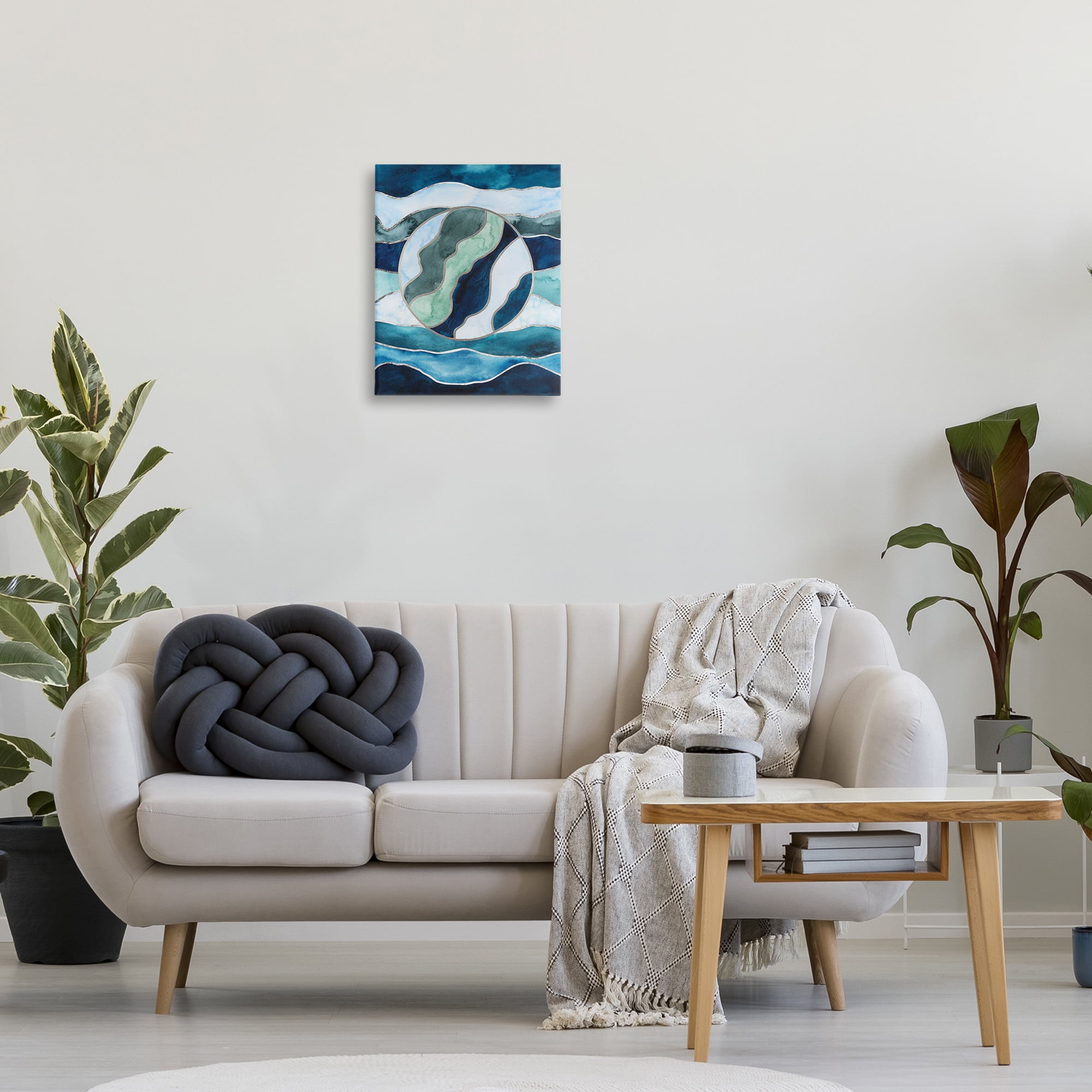 Stupell Industries Stained Glass Circle Impression Abstract Painting Wrapped Canvas Art Print Wall Art, 16 x 20