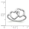 thumbnail image 2 of 925 Sterling Silver Rhodium-plated Diamond accent Intertwined Heart Ring, 2 of 2