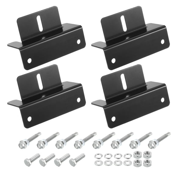 Juego de 4 soportes en Z para panel solar Uxcell, soportes de montaje de panel solar de aluminio, kit ligero para RV, techo, negro