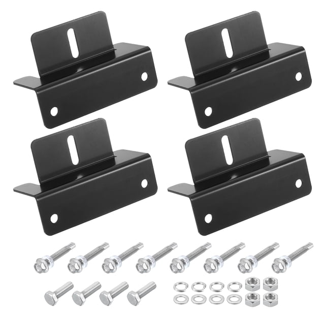 Juego de 4 soportes en Z para panel solar Uxcell, soportes de montaje de panel solar de aluminio, kit ligero para RV, techo, negro