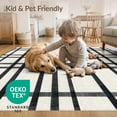 thumbnail image 4 of ODIKA Layering Striped Farmhouse Plaid Windowpane Grid Stripe Panels Non-Slip Low Profile for Hallway, Study Room, Playroom, 4 of 7