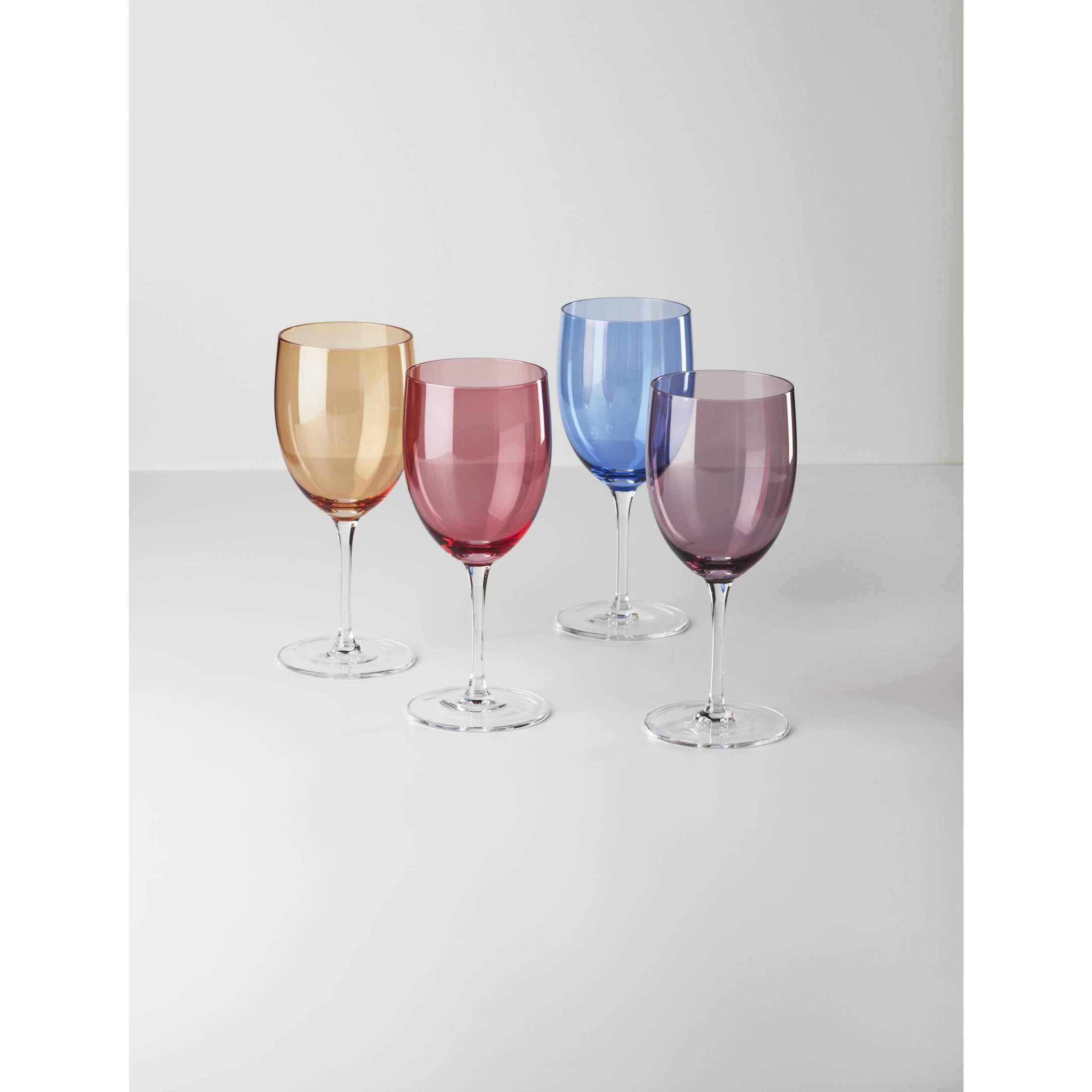 Oneida True Colors 14 oz MultiColor Standard Red Wine Glasses (Set of 4)