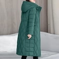 thumbnail image 4 of Womens Long Puffer Coat Lightweight Diamond Quilted Slim Full Zipper Hooded Long Sleeve Parkas, 4 of 5
