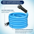 thumbnail image 4 of Kohree Blue 25FT RV Water Hose with Storage Bag, 5/8'' ID Drinking Water Hose for RV, Camping, Truck, 4 of 9