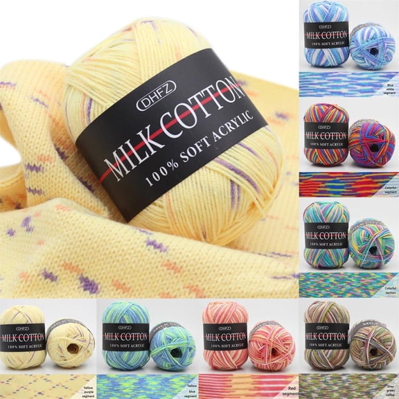 10.5oz Gradient Milk Cotton Yarn, Soft & Cozy Dyed Crochet Knitting Yarn with Smooth Texture, Ideal for Handcrafting Scarves, Hats, Blankets & Amigurumi for Home, Family DIY Craft Projects