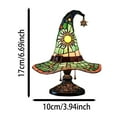 thumbnail image 3 of Witch Hat Lamp Stained Glass Style, Gothic Resin Table Light for Halloween Decor Bedside Night Light, 3 of 7