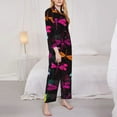 thumbnail image 3 of Goofa Colorful Dragonflies Printed Women’s 2 Piece Pajama Set Super,Pajamas Women's Long Sleeve Sleepwear Soft Button Down Loungewear Pjs Lounge Set Nightwear-XX-Large, 3 of 9