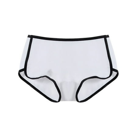 BUYISI Womens Cotton Boxer Briefs Breathable Sports Comfortable Underwear Soft Panties Seamless Ladies Plus Size Briefs White M