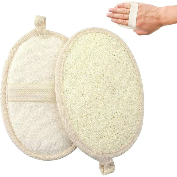 FacoFaco  2 Pack Beige Exfoliating Loofah Sponge for Skin Bath
