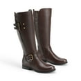 thumbnail image 3 of Dream Pairs Women's Riding Pirate & Motorcycle Buckle Knee High Boots: Comfortable Low Chunky Heel Flat Design, 3 of 7