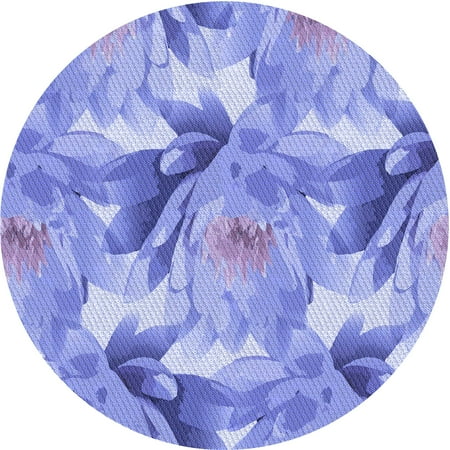 

Ahgly Company Indoor Round Patterned Jeans Blue Area Rugs 3 Round