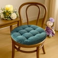 thumbnail image 3 of Bxaolu 1Pack Soft Round Chair Pad Non Slip Padded Chiar Cushion Soft and Comfortable Seat Cushions for Kitchen Dining Office Chairs (Blue ,16"x16"x2"), 3 of 6