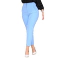 thumbnail image 3 of AQRS High Waist Pleated Pockets Ninth-Length Women Trousers Solid Color Straight Leg Suit Pants, 3 of 8