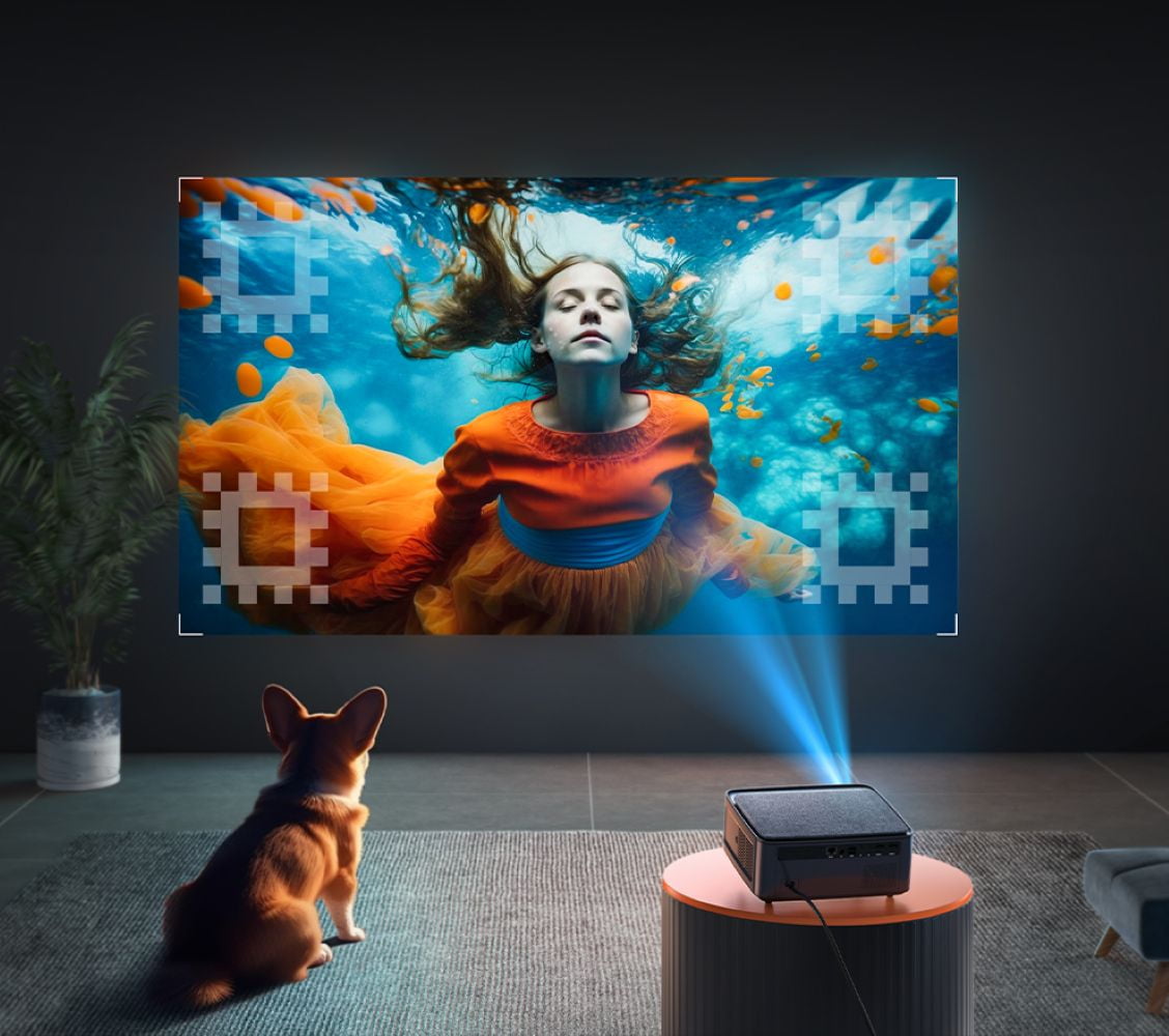 Yaber Pro U6 Projector, Full HD 1080P Native, Bluetooth Wifi, 4D & 4P Keystone Correction, Portable Home Projector