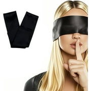 Satin Adult Blindfold for Couples,Adjustable for Soft Sleep Mask,Comfortable Fit,Eye Cover Ideal for Travel,Naps,and Meditation(Black-1 PCS)