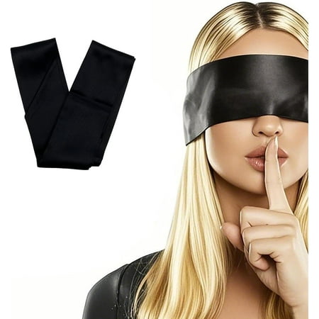 Satin Adult Blindfold for Couples,Adjustable for Soft Sleep Mask,Comfortable Fit,Eye Cover Ideal for Travel,Naps,and Meditation(Black-1 PCS)