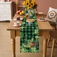 thumbnail image 2 of St. Patrick's Day Table Runner - 48 Inch Long Shamrocks Green Boots Bools Farm Plaid Cotton and Linen Blended Dress Scarves Farmhouse Table Runner for Kitchen Dining, Coffee Table, 13" x 48", 2 of 8