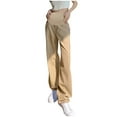 thumbnail image 2 of Pregnant Jeans Breathable Straight Leg Wide Leg Pants - Belly Support Denim Trousers for Comfortable Maternity Wear, Limited Time Offer Under 10 Dollars, 2 of 5