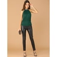thumbnail image 4 of INSPIRE CHIC Camiseta sin mangas con cuello halter y lentejuelas sin mangas para mujer Verde XS, 4 of 6