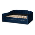 thumbnail image 5 of Baxton Studio Lennon Modern and Contemporary Navy Blue Velvet Fabric Upholstered Full Size Daybed with Trundle, 5 of 7
