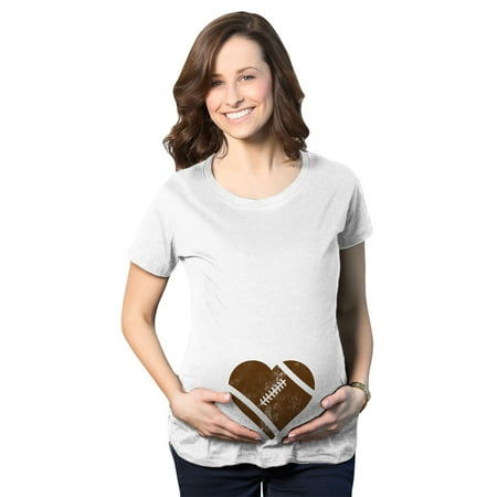 

Maternity Football Heart Pregnancy Tshirt Cute Fall Sports Tee For Mom To Be