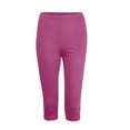 thumbnail image 6 of Airpow Clearance Leggings for Women Plus Size Fashion Casual Women Solid Span Ladies High Waist Wide Leg Trousers Yoga Pants Capris Pants Button Tightener Hot Pink Xl, 6 of 6